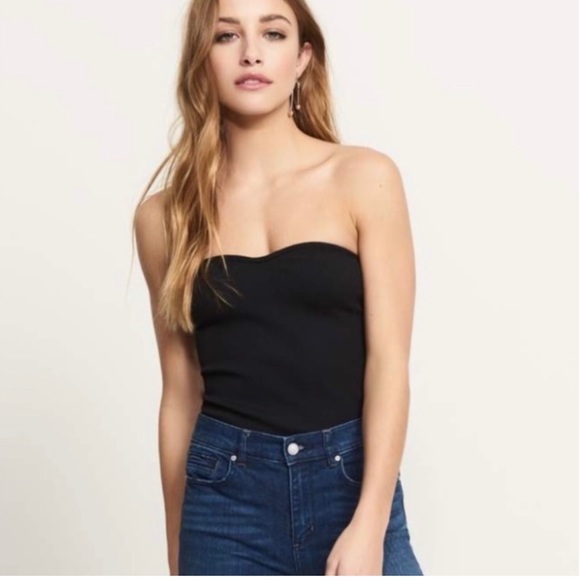 Dynamite Haute Tube Top Strapless (Black Ribbed) - Size XS - Picture 2 of 4